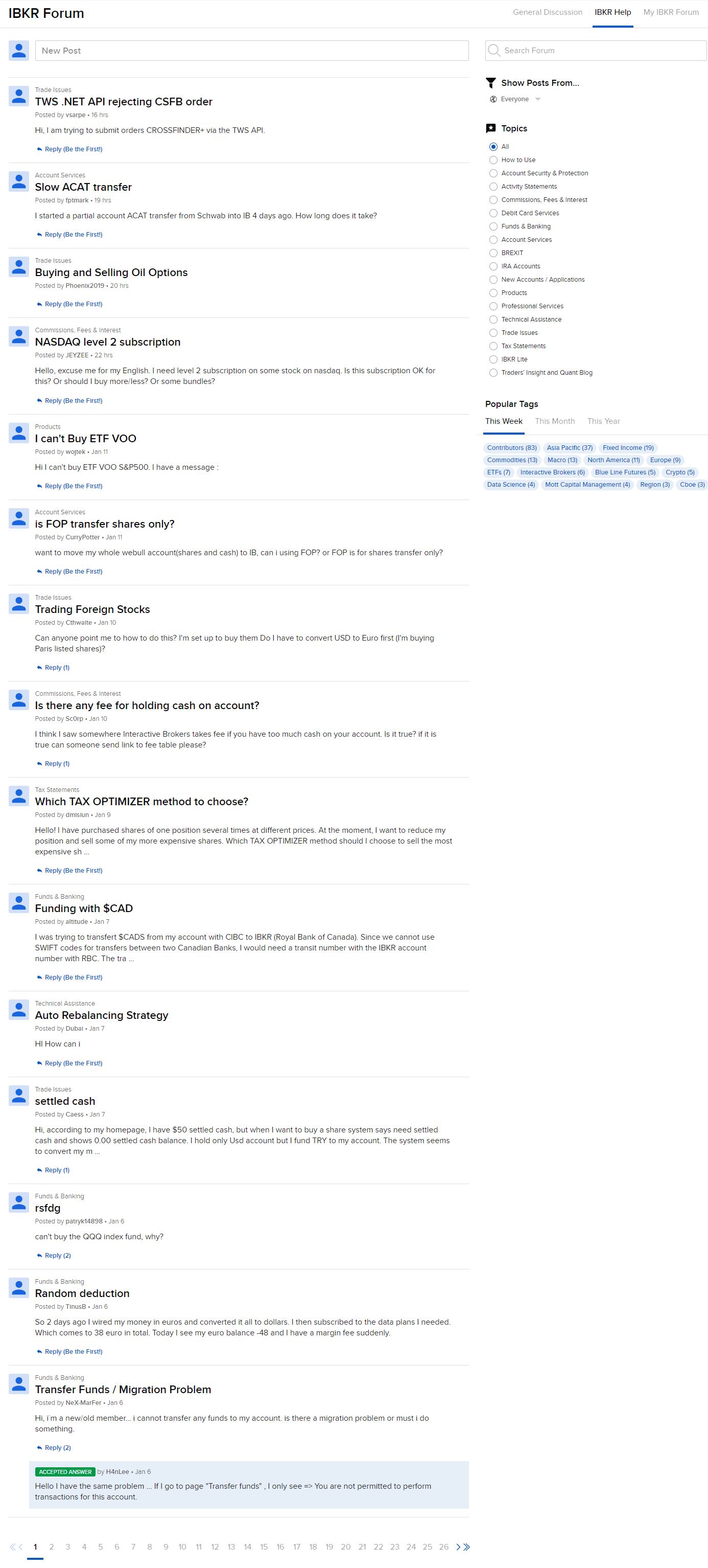 Image of the IBKR forum page in Portal. 
